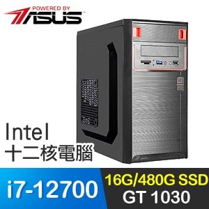 華碩系列【綠色8號】i7-12700十二核 GT1030 影音電腦(16G/480G SSD)