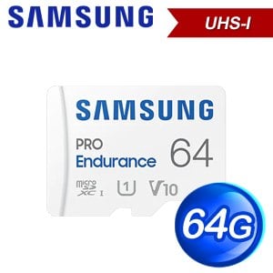 Samsung 三星 PRO Endurance 64GB MicroSDXC CL10/UHS-I 記憶卡(100MB/s) MB-MJ64KA/APC