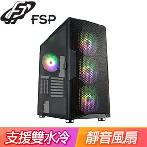 FSP 全漢 CUT592 玻璃透側 E-ATX電腦機殼《黑》(顯卡長40/CPU高17.5)