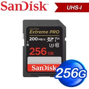 SanDisk 256GB Extreme Pro SDXC UHS-I(V30) U3 記憶卡 (200MB/140MB)