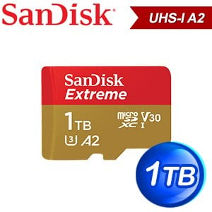 SanDisk 1TB Extreme MicroSDXC UHS-I(V30) A2記憶卡 (190MB/130MB)