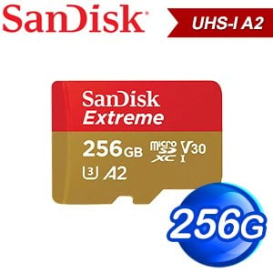 SanDisk 256GB Extreme MicroSDXC UHS-I(V30) A2電玩記憶卡 (190MB/130MB)