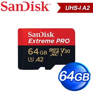 SanDisk 64GB Extreme Pro MicroSDXC UHS-I(V30) A2記憶卡 (200MB/90MB)
