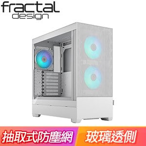 Fractal Design Pop Air RGB TG Clear 玻璃透側 ATX機殼《極光白》FD-C-POR1A-01