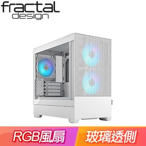 Fractal Design Pop Mini Air RGB TG Clear 玻璃透側 M-ATX機殼《白》FD-C-POR1M-01