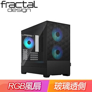 Fractal Design Pop Mini Air RGB TG Clear 玻璃透側 M-ATX機殼《黑》FD-C-POR1M-06