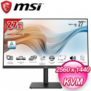 MSI 微星Modern MD272QP 27型IPS薄邊框護眼螢幕《黑》 - AUTOBUY