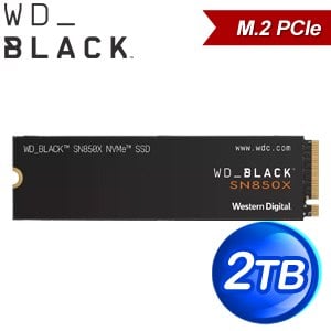 WD 威騰 黑標 SN850X 2TB M.2 NVMe PCIe SSD固態硬碟(讀:7300M/寫:6600M) WDS200T2X0E