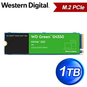 WD 威騰 綠標 SN350 1TB M.2 NVMe PCIe SSD固態硬碟(讀:3200M/寫:2500M) WDS100T3G0C