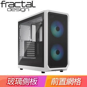 Fractal Design Focus 2 RGB TG Clear Tint 玻璃透側 ATX機殼《白》FD-C-FOC2A-04