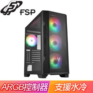 FSP 全漢【CMT371B】玻璃透側 E-ATX電腦機殼《黑》(顯卡長41.5/CPU高16.3)