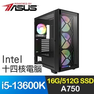 華碩系列【天堂魔女】i5-13600K十四核 A750 電競電腦(16G/512G SSD)