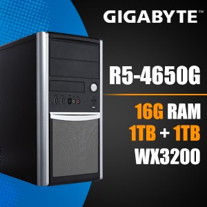 Gigabyte 技嘉 AB4650G WX3200 4G 桌上型電腦(4650G/16G/1T+1T)