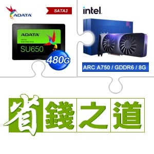 ☆自動省★ 威剛 SU650 480G SSD(X3)+Intel Arc A750 8G 顯示卡(X2)