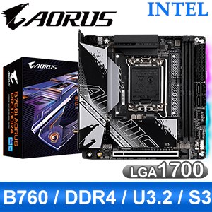 Gigabyte 技嘉B760I AORUS PRO DDR4 LGA1700主機板(ITX/3+2年保