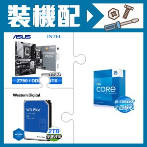 ☆裝機配★ i5-13600KF+華碩 PRIME Z790-P D4-CSM ATX主機板+WD 藍標 2TB 3.5吋硬碟
