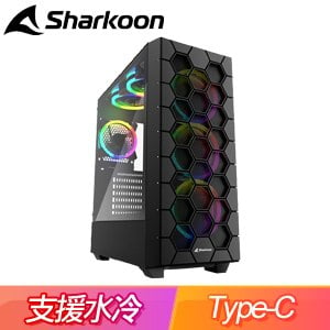 Sharkoon 旋剛 RGB HEX 玻璃透側 ATX機殼《黑》(顯卡長35/CPU高15.8)