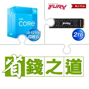 ☆自動省★ i3-12100(X3)+金士頓 FURY Renegade 2TB M.2 PCIe 4.0 SSD(X2)