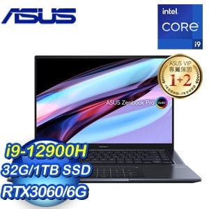 ASUS 華碩 UX7602ZM-0053K12900H 16吋筆記型電腦《科技黑》(i9-12900H/32G/1TB/RTX3060/W11)
