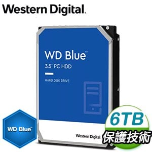 WD 威騰 6TB 3.5吋 5400轉 256MB快取 藍標 電腦硬碟(WD60EZAX-3Y)