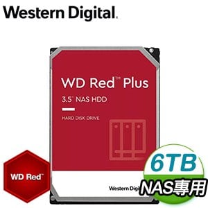 WD 威騰 6TB 3.5吋 5400轉 256M快取 Red Plus 紅標NAS硬碟(WD60EFPX-3Y)