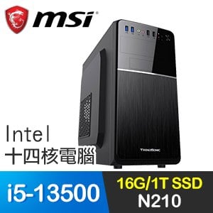 微星系列【閃電之拳】i5-13500十四核 N210 獨顯電腦(16G/1T SSD)