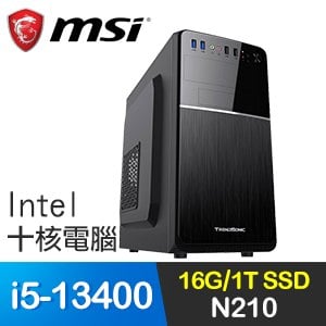 微星系列【陽極天刀】i5-13400十核 N210 獨顯電腦(16G/1T SSD)