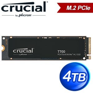 Micron 美光 Crucial T700 4TB PCIe 5.0 NVMe SSD(讀:12400M/寫:11800M)