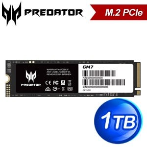 ACER 宏碁 Predator GM7 1TB M.2 PCIe Gen4x4 SSD固態硬碟(讀:7200M/寫:6300M)