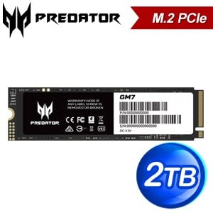 ACER 宏碁 Predator GM7 2TB M.2 PCIe Gen4x4 SSD固態硬碟(讀:7200M/寫:6300M)