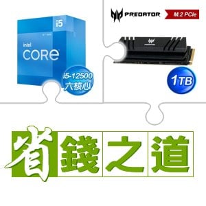 ☆自動省★ i5-12500(X3)+宏碁 Predator GM7000 1TB M.2 PCIe Gen4x4 SSD(含散熱片)(X4)