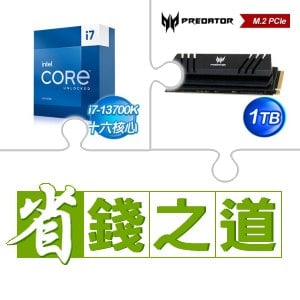 ☆自動省★ i7-13700K(X2)+宏碁 Predator GM7000 1TB M.2 PCIe Gen4x4 SSD(含散熱片)(X3)