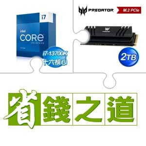 ☆自動省★ i7-13700K(X2)+宏碁 Predator GM7000 2TB M.2 PCIe Gen4x4 SSD(含散熱片)(X2)