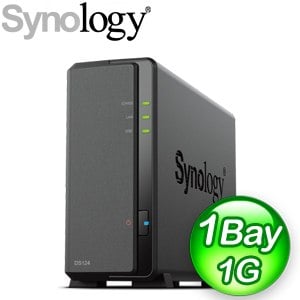 Synology 群暉 DS124 1-Bay NAS 網路儲存伺服器