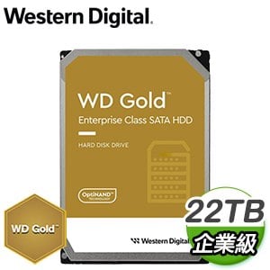 WD 威騰 22TB 3.5吋 7200轉 企業級資料中心硬碟《金標》WD221KRYZ-5Y