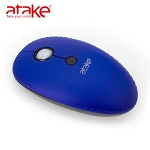 【搭機價】ATake 時尚皮革2.4G/藍芽雙模無線滑鼠《藍色》