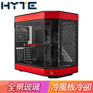 HYTE Y60 全景玻璃透側 PCIe 4.0 E-ATX機殼《紅》(顯卡長37.5/CPU高16)