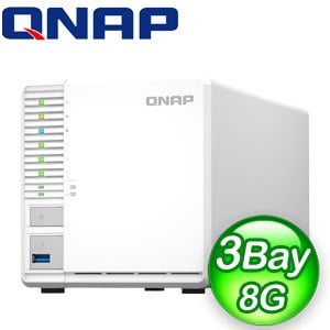 QNAP 威聯通 TS-364-8G 3Bay NAS 網路儲存伺服器