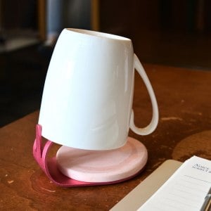 【OSHI歐士】馬克杯瀝水杯架珪藻土吸水杯墊 粉色有圓個人立杯架