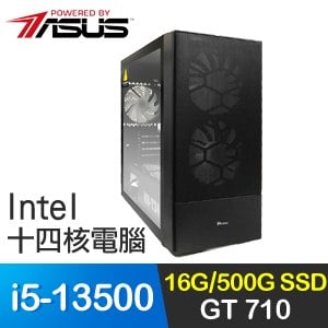 華碩系列【雷擊】i5-13500十四核 GT710 獨顯電腦(16G/500G SSD)