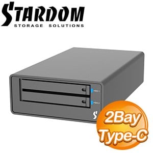STARDOM SOHORAID MR2-B31BP-B USB3.2 Gen2 Type-C 2bay 硬碟外接盒