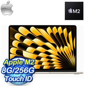 (送羅技LIFT滑鼠)Apple MacBook Air 13.6吋 M2/8G/256G MLY13TA/A 星光色