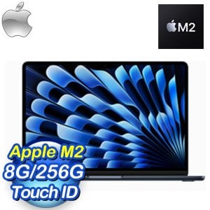 (送羅技LIFT滑鼠)Apple MacBook Air 13.6吋 M2/8G/256G MLY33TA/A 午夜色