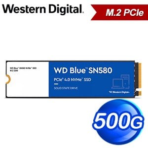 WD 威騰 藍標 SN580 500GB NVMe M.2 PCIe SSD固態硬碟(WDS500G3B0E)