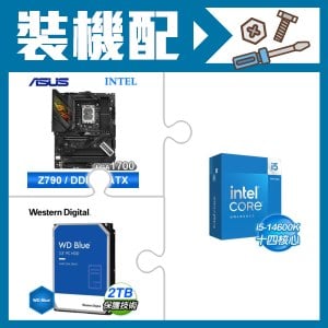 ☆裝機配★ i5-14600K+華碩 ROG STRIX Z790-H GAMING WIFI D5 ATX主機板+WD 藍標 2TB 3.5吋硬碟