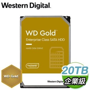 WD 威騰 20TB 3.5吋 7200轉 企業級資料中心硬碟《金標》WD202KRYZ-5Y