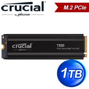 Micron 美光 Crucial T500 1TB M.2 PCIe 4.0 SSD固態硬碟(含散熱片/讀:7300M/寫:6800M)
