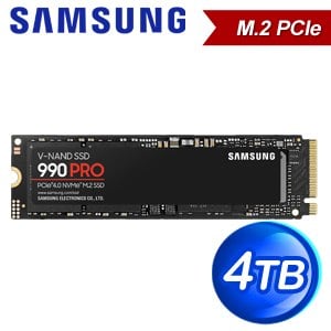Samsung 三星 990 PRO 4TB PCIe 4.0 NVMe M.2 SSD固態硬碟(讀:7450M/寫:6900M) 台灣代理商貨