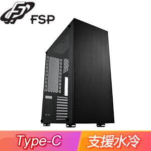 FSP 全漢【CUT610】壓克力透側 Type-C E-ATX 電腦機殼《黑》(顯卡長39/CPU高18)