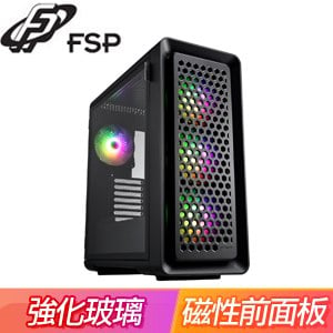 FSP 全漢【CUT593P(B)】雙面玻璃透側 ATX電腦機殼《黑》(顯卡長40/CPU高17.5)